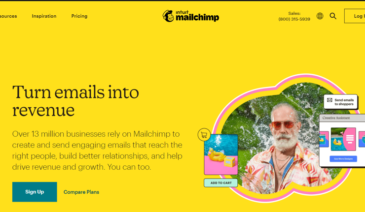 Mailchimp landing page