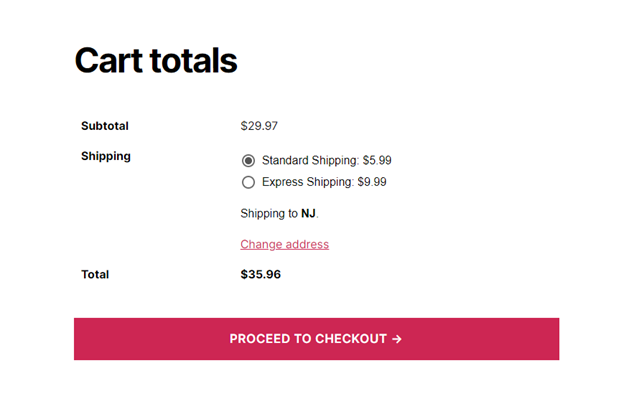 WooCommerce Table Rate Shipping Cart