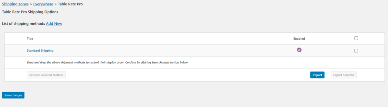 WooCommerce Table Rate Shipping Import