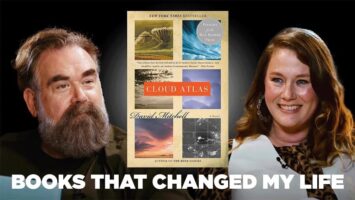 Hosts of Books That Changed My Life with Cloud Atlas cover.