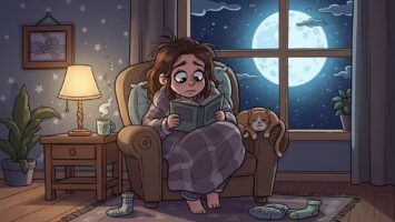 reading page-turner books at night