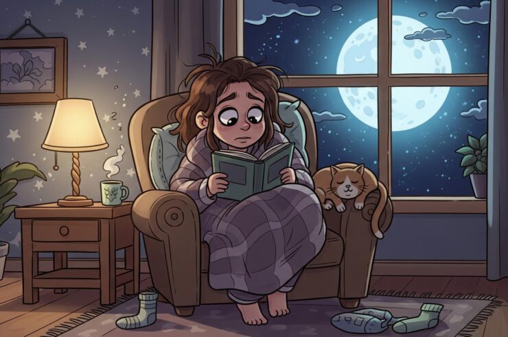 reading page-turner books at night