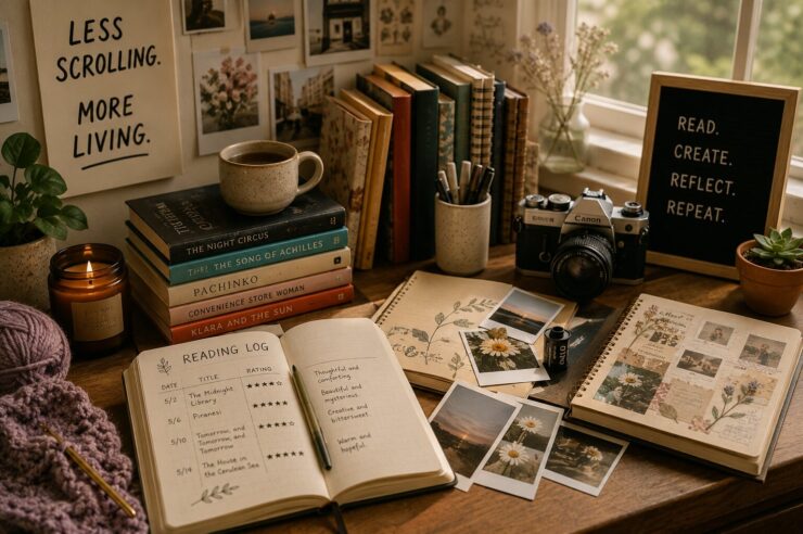 Gen Z embracing analog hobbies like reading journaling and crafts over screen time in 2026
