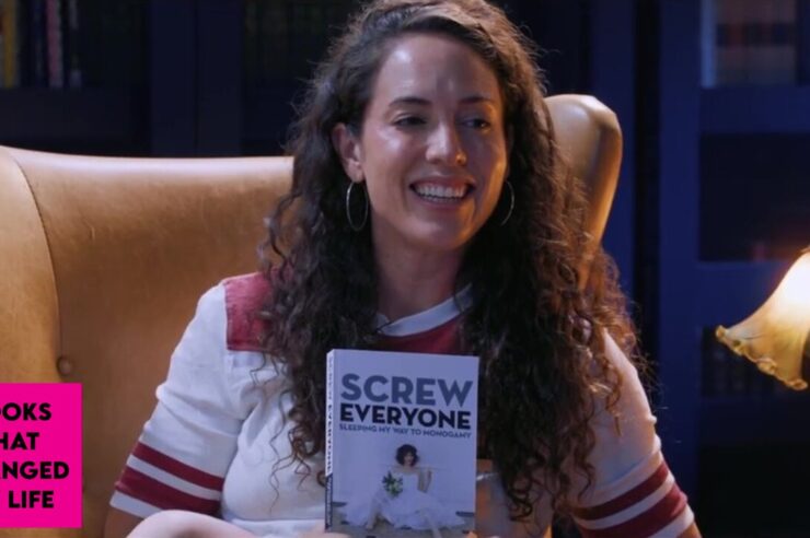 comedian Caitlin Peluffo reflecting on honesty vulnerability and stand-up comedy through Ophira Eisenberg's memoir