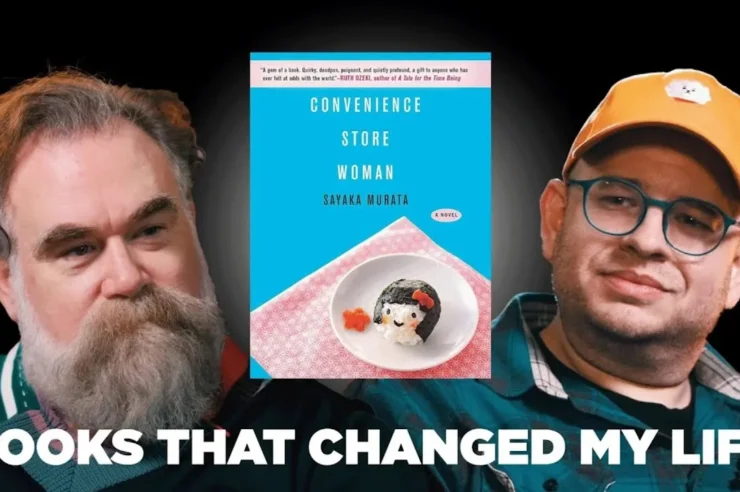 comedian Mike Drucker reflecting on identity and societal expectations through Sayaka Murata's novel