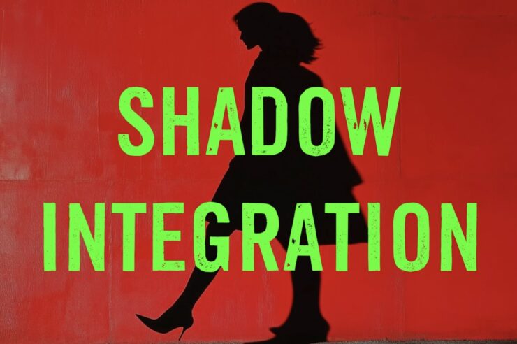 Person walking toward a shadow, symbolizing shadow integration