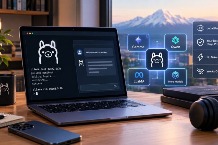 Local AI models running with Ollama on a developer workstation
