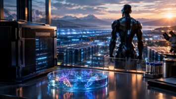 AI extinction risk concept showing artificial intelligence and real-world safeguards
