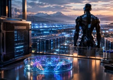 AI extinction risk concept showing artificial intelligence and real-world safeguards