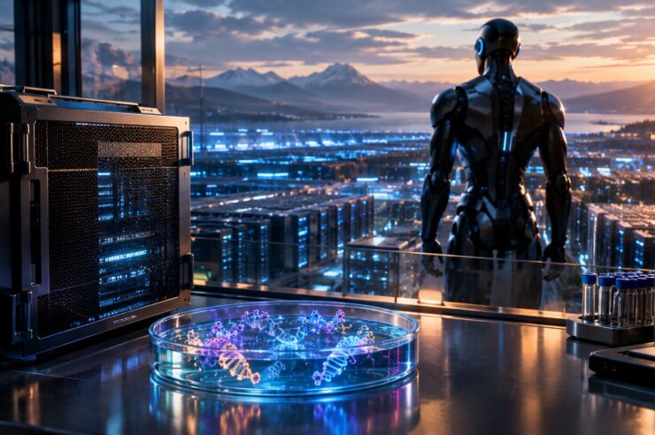 AI extinction risk concept showing artificial intelligence and real-world safeguards